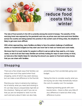 how to reduce food costs this winter factsheet