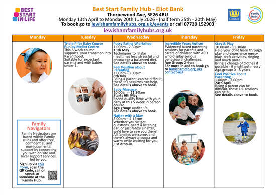Eliot Bank Spring 2026 Timetable