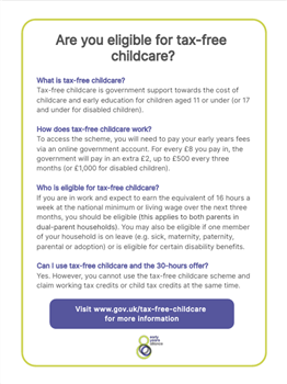 are you eligible for tax free childcare factsheet